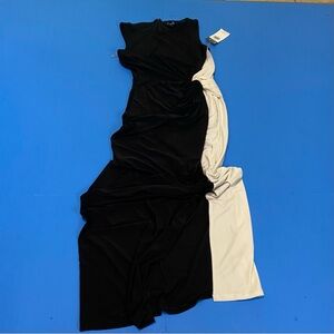 Chaps  Black and White Dress